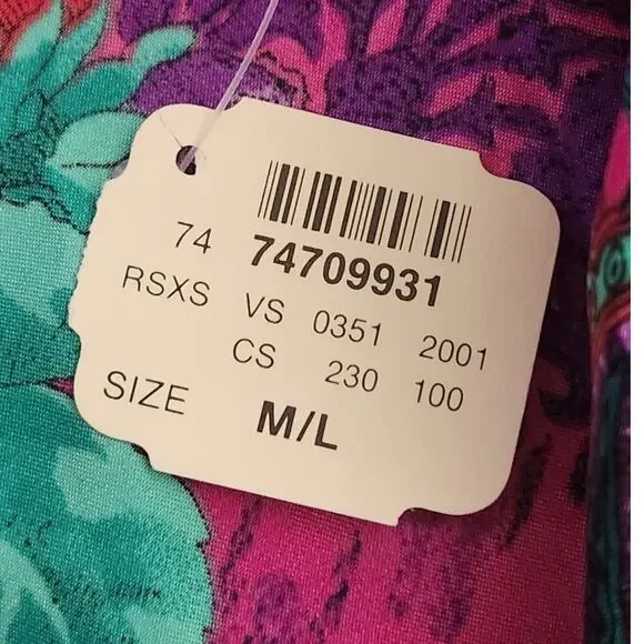 Victoria's Secret Nightgown Women's M/L Floral Satin Sleep Shirt Gold Label VTG - Picture 9 of 9